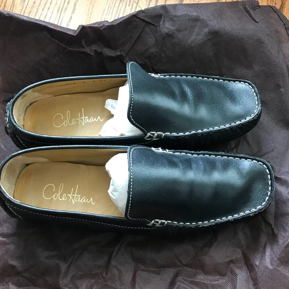 Black Leather Driving shoes sz 9